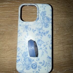 Loopy iPhone 14 Pro Max Floral Blue and White Phone Case